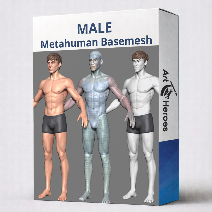 Free Male MetaHuman Basemesh by ArtHeroes – product box
