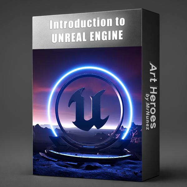 Book or courseware box titled 'Introduction to Unreal Engine' by Art Heroes on a dark background