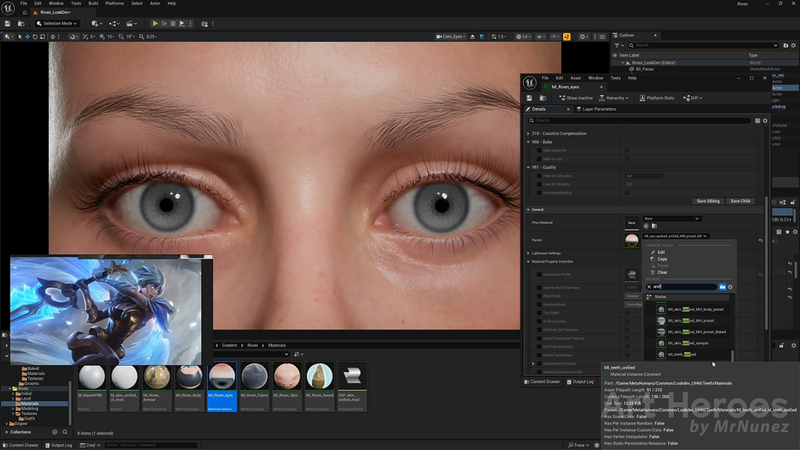 Close-up of a person's eyes with software interface on screen